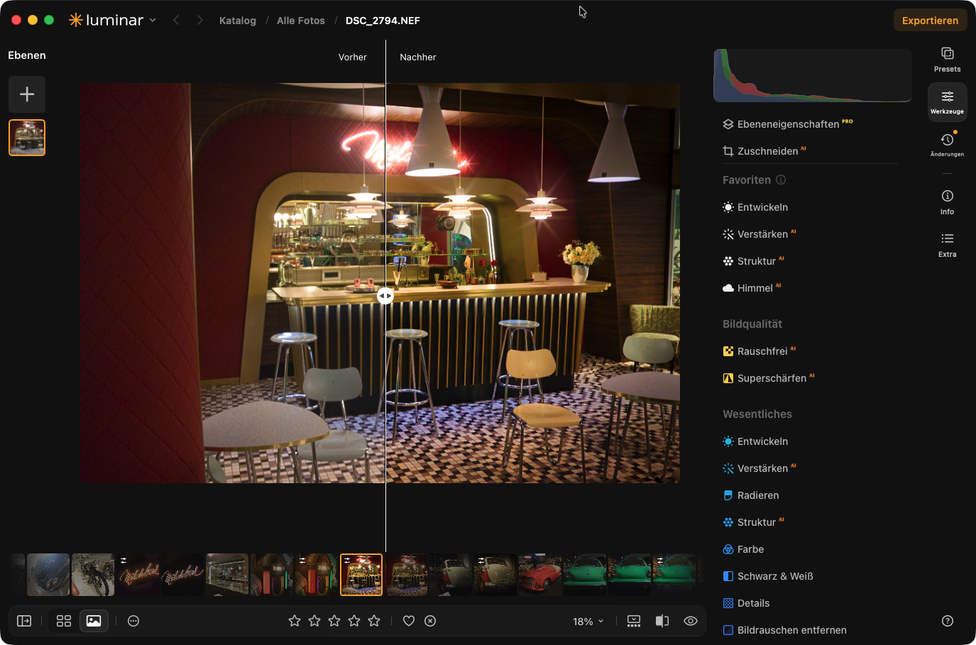 Luminar Bearbeitung Screenshot
